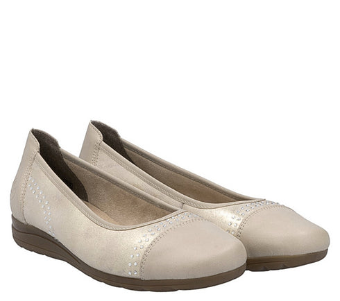 Pantofi casual, femei, RIEKER, ANTISTRESS, L9353-62 auriu, piele intoarsa